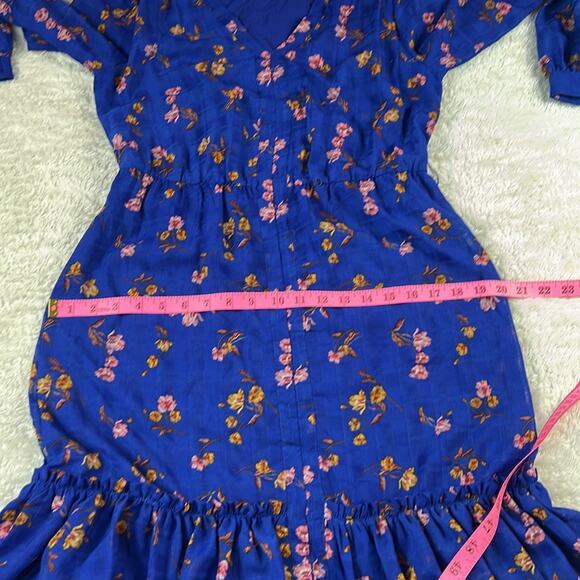 Draper James RSVP boho blue floral print prairie dress, size small - Picture 7 of 10
